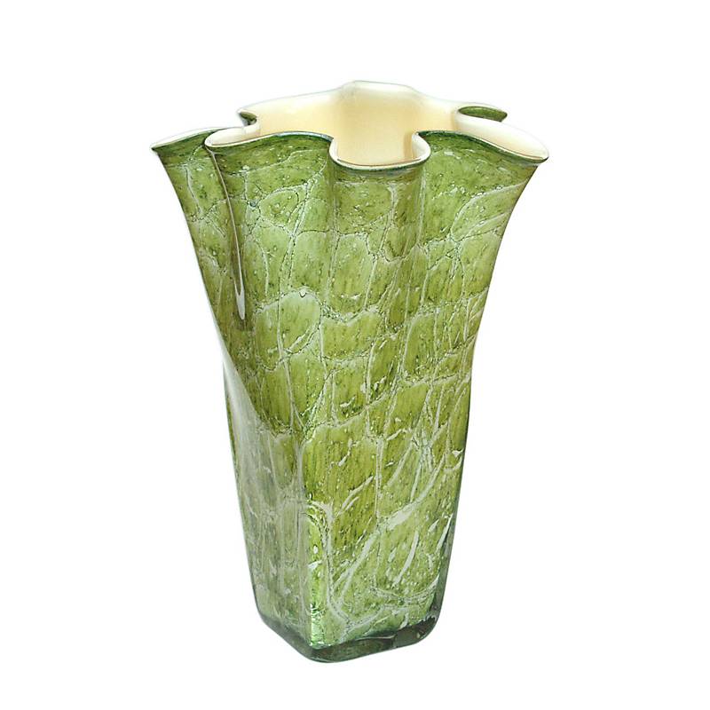 Blumenvase Jozy gewellt grün Art Queen 40cm