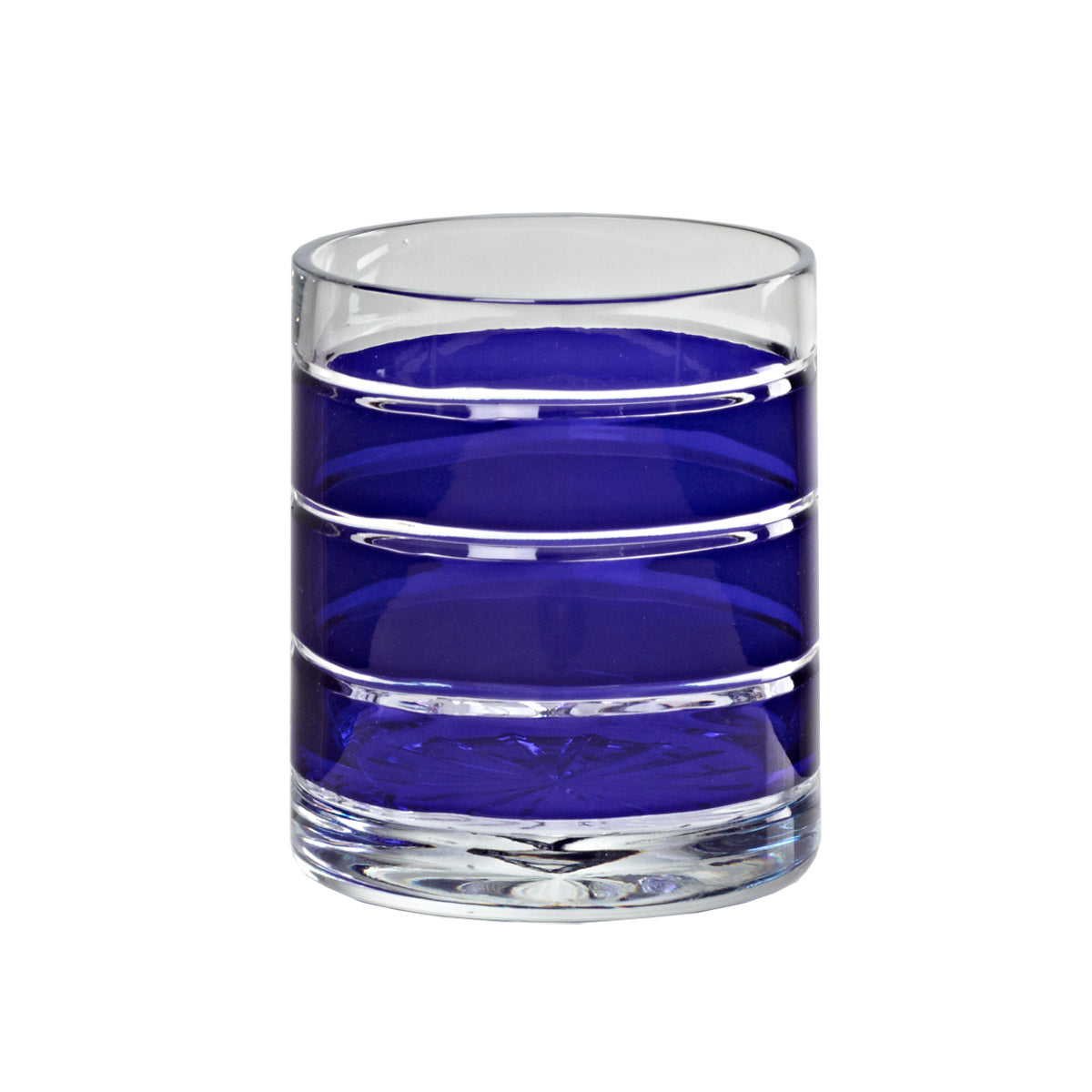 Whiskyglas Whiskybecher Trinkbecher Handgeschliffen Blau Kristall Glas 280 ml
