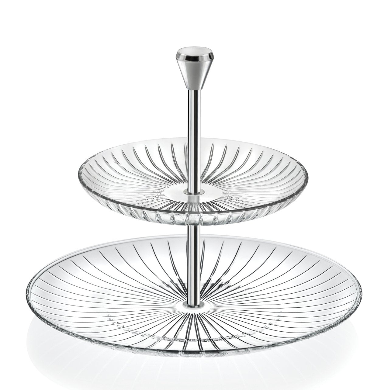 Etagere 2-stöckig Sunbeam Cup Cake Ständer 22cm Glas Metall