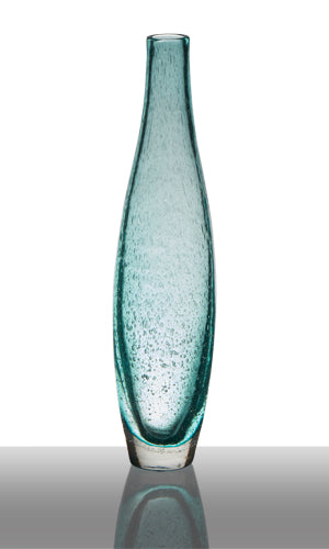 Glasvase Flaschenvase Dekovase Blütenvase Belly Aquablau 30 cm