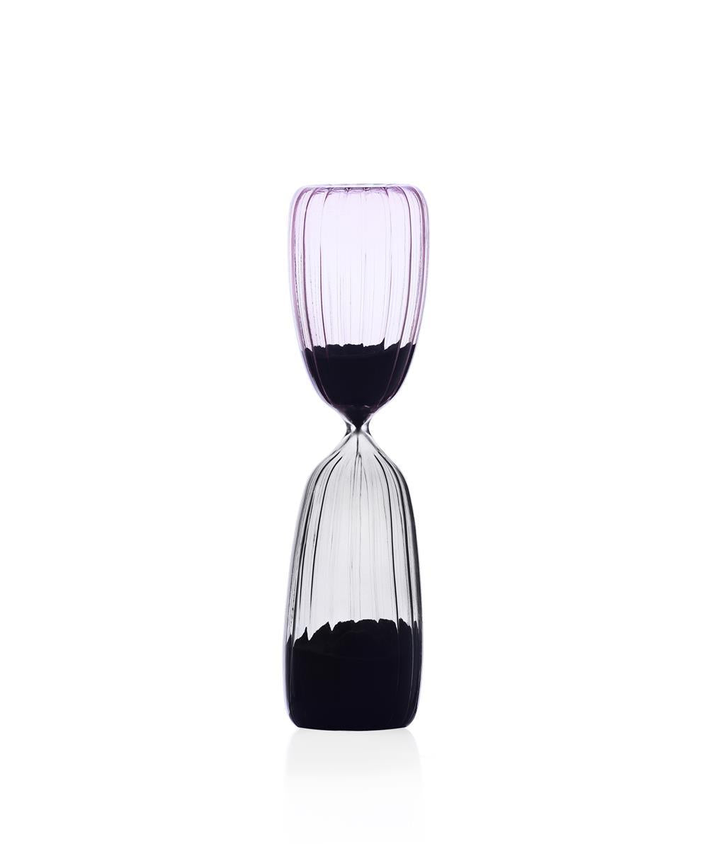 Sanduhr Times smoke/pink Eieruhr Zeitmanagement Zeitmesser Zahnputzuhr Kristallglas