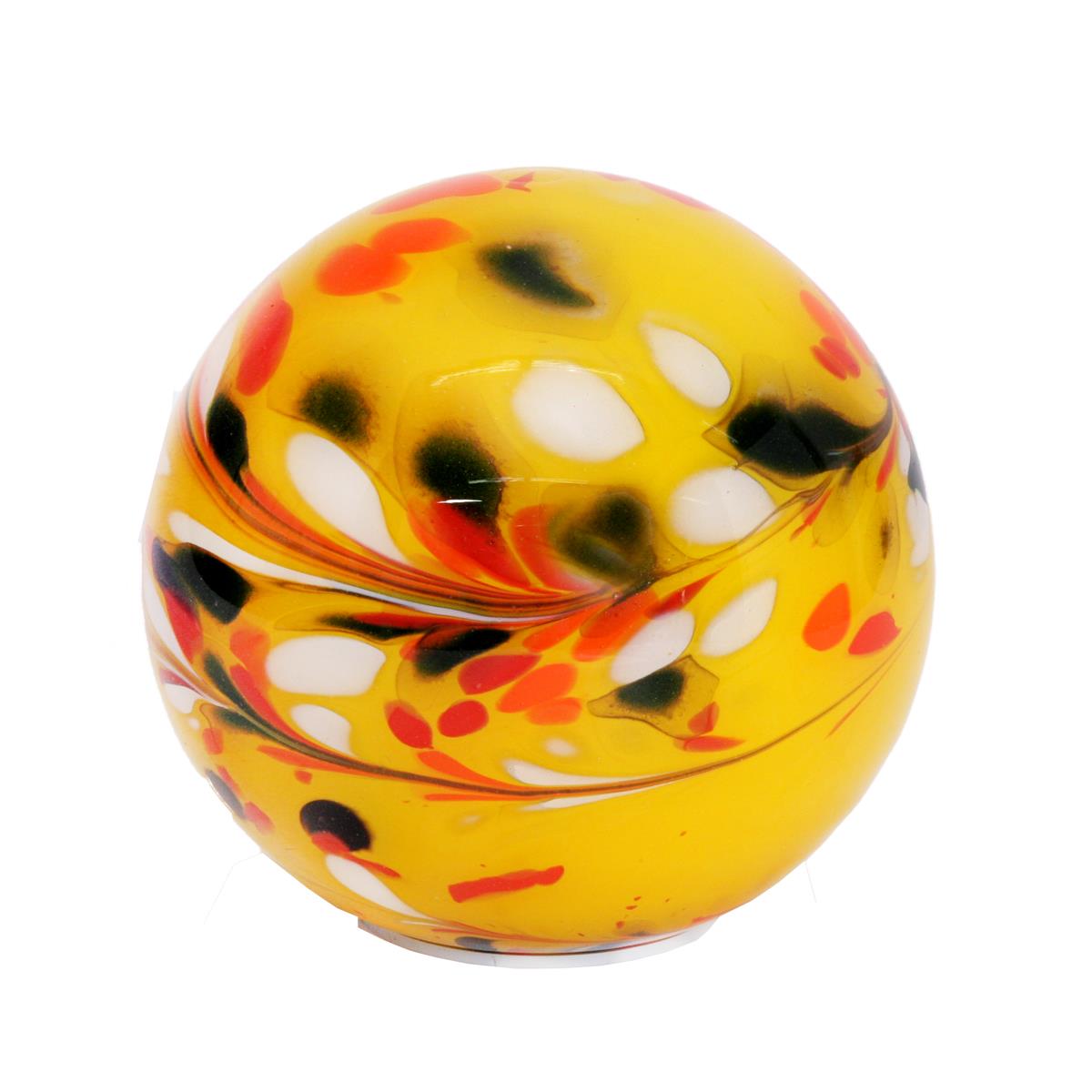 Gartenskulptur Glaskugel 18 cm gelb inkl. Stab