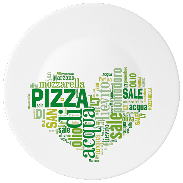 Pizzateller I Love 33cm I Love Pizza Grün