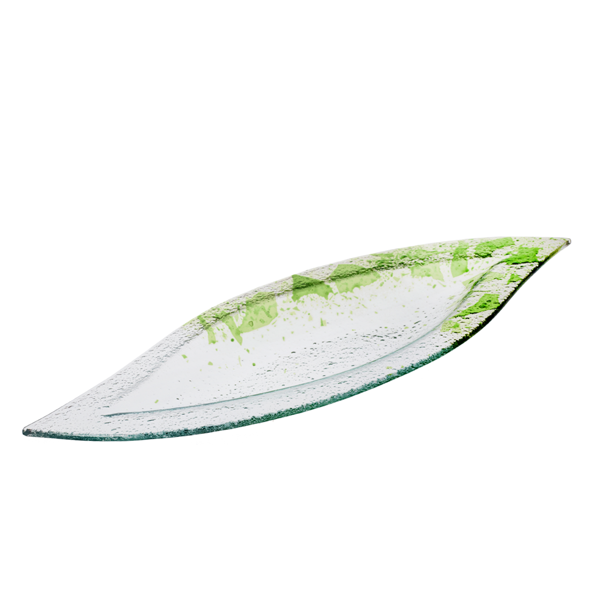 Glasschale Blatt Fusing Glas 48x19cm