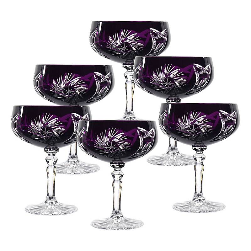Sektschale violett Schleuderstern 6er Set (200ml)