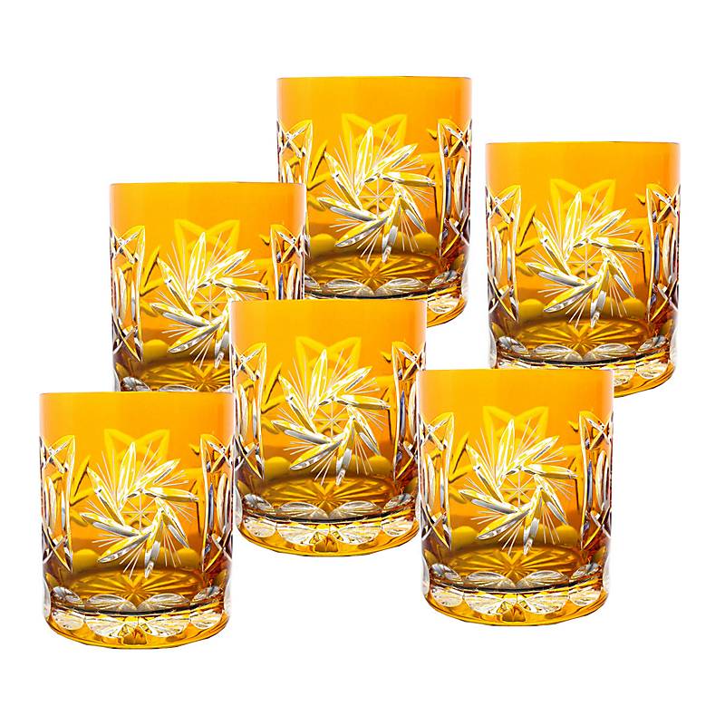 Whiskyglas gelb Schleuderstern 6er Set (280ml)