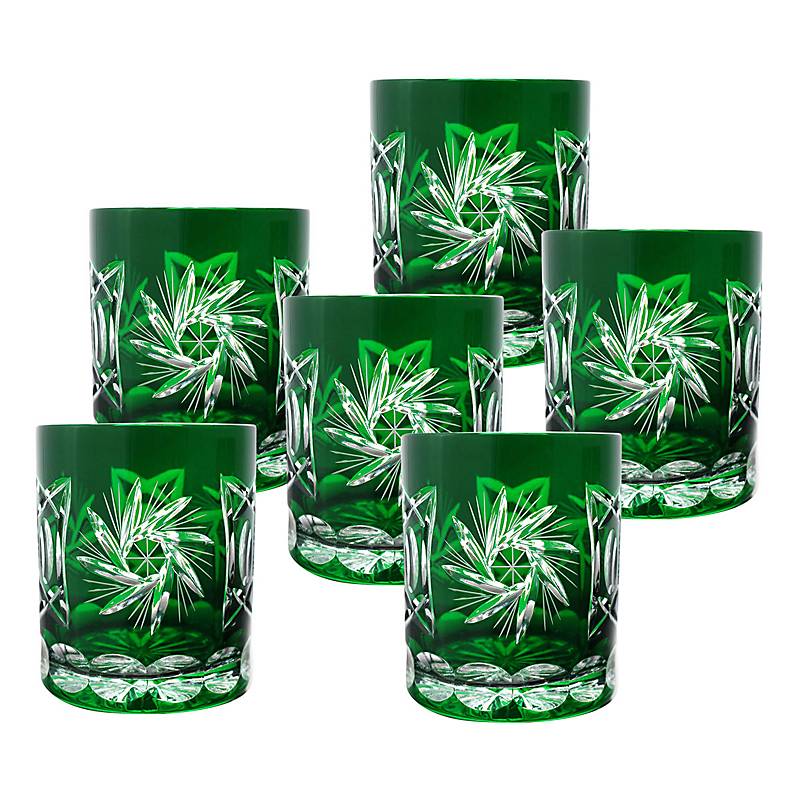 Whiskyglas grün Schleuderstern 6er Set (280ml)