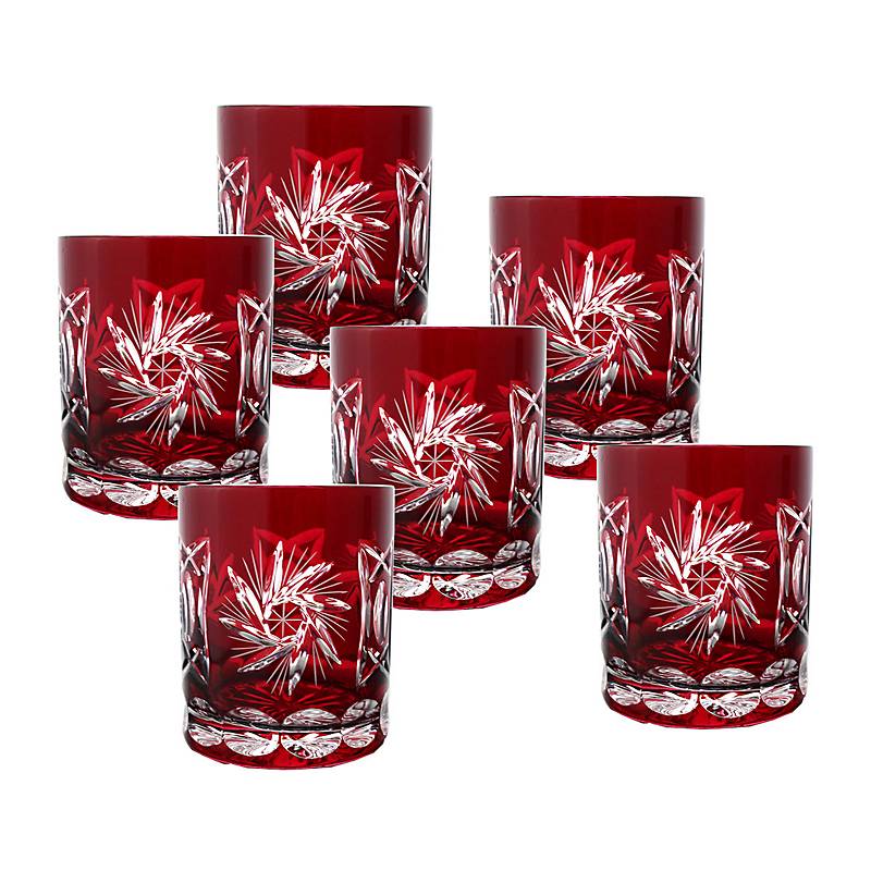 Whiskyglas rot Schleuderstern 6er Set (280ml)