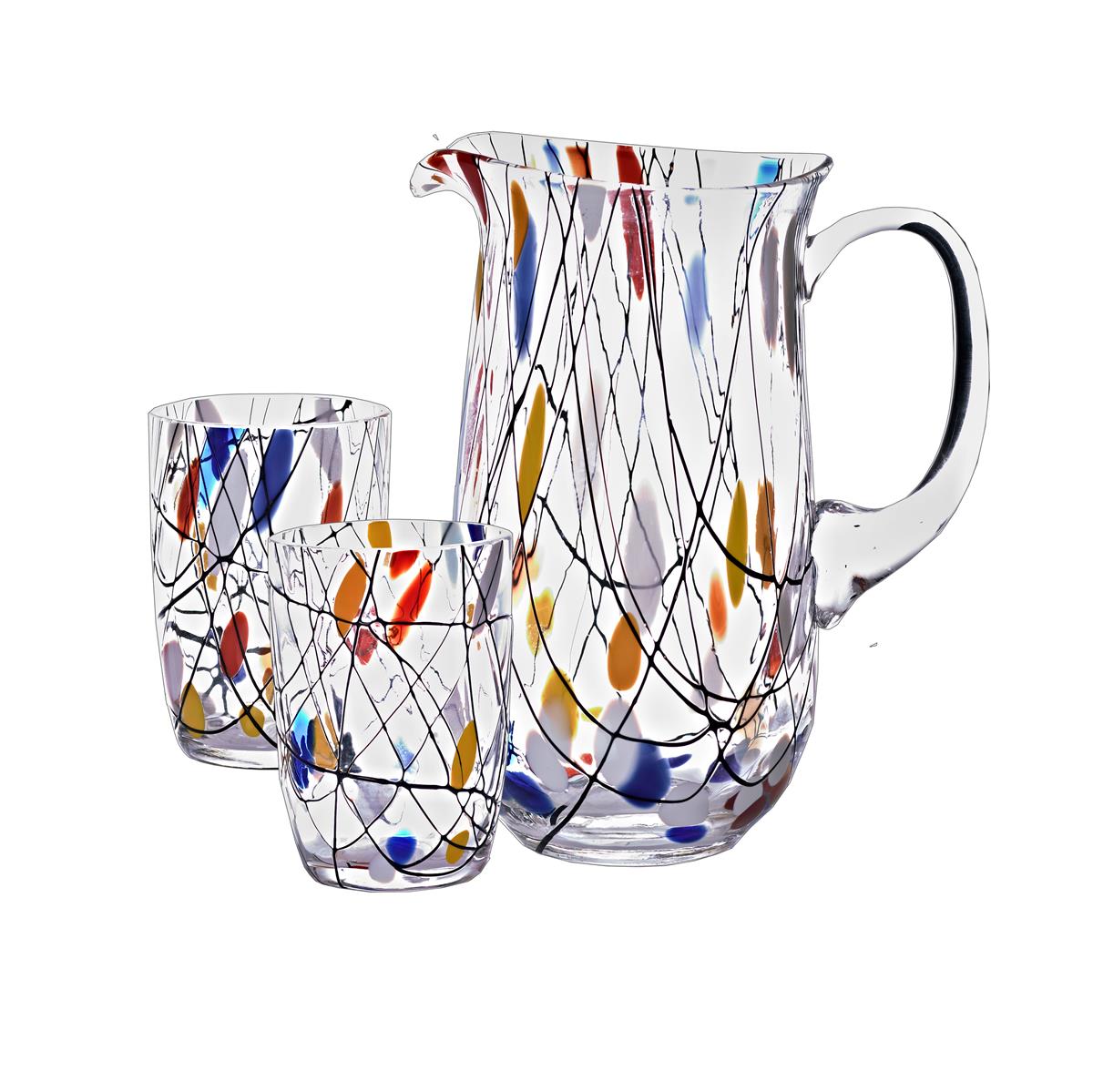 Glaskrug 1,5 Liter inkl. 2 Trinkgläser 250ml Maria