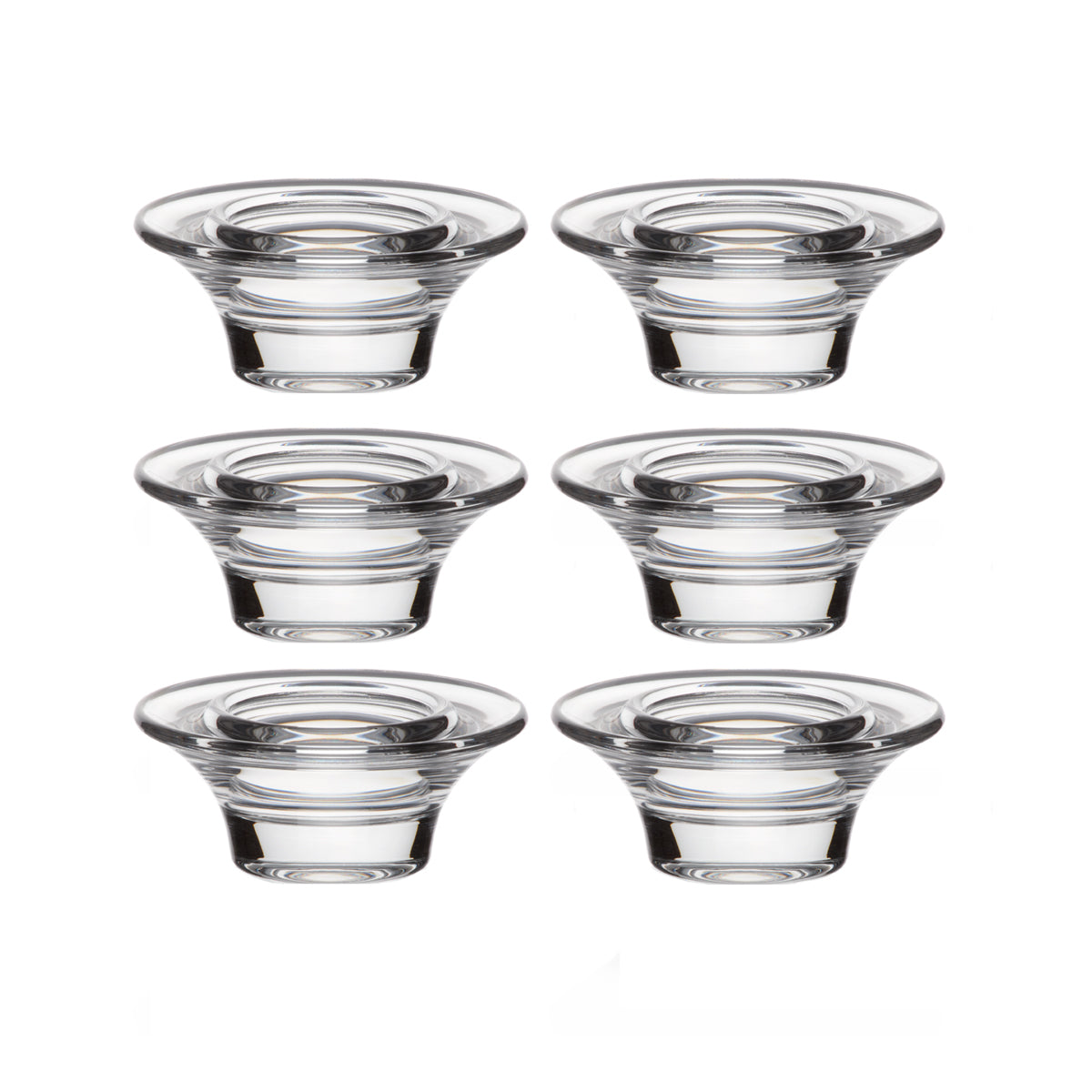 6 Teelichthalter aus Bleikristall 4,5cm