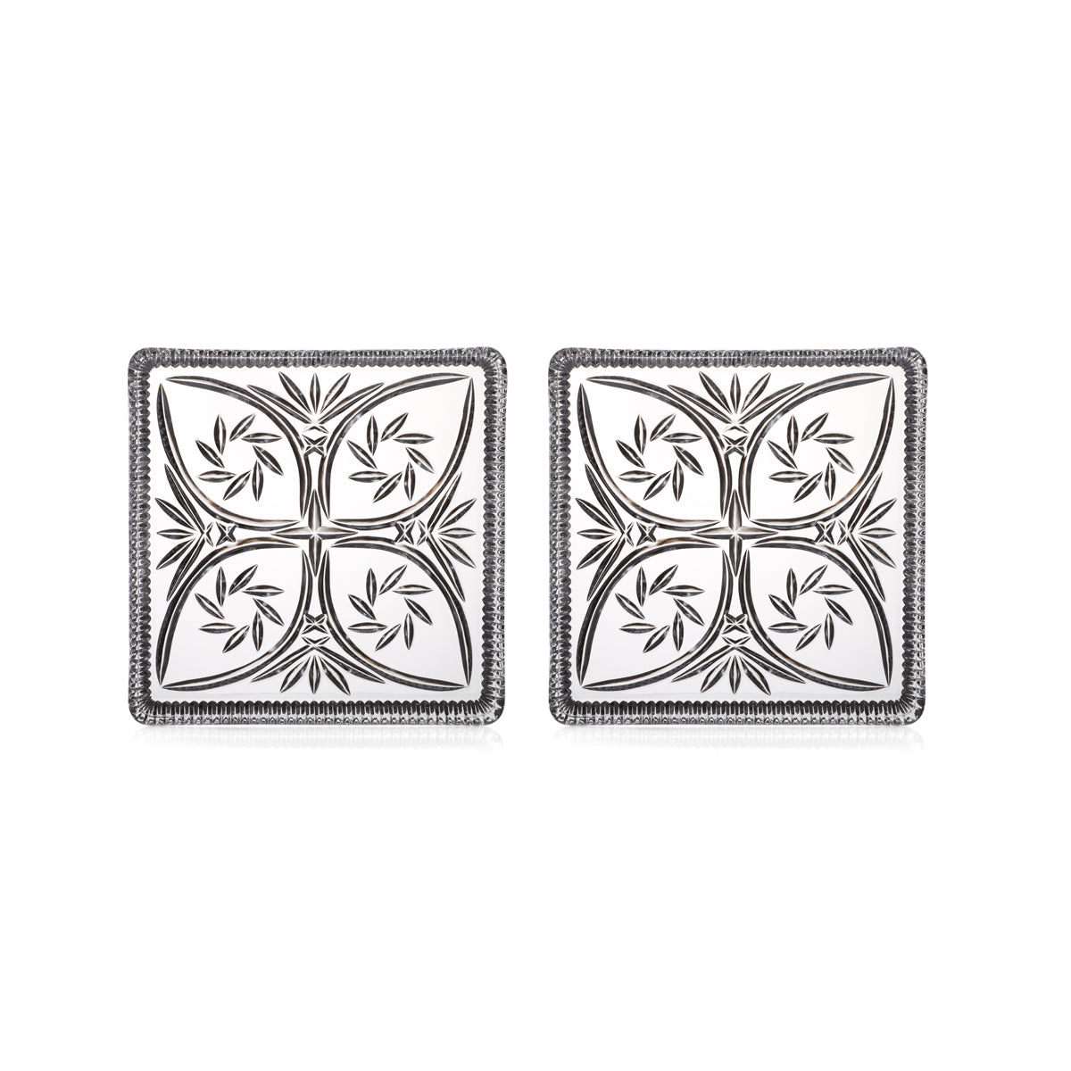 Gebäckplatte aus Bleikristall 2er Set 20x20cm