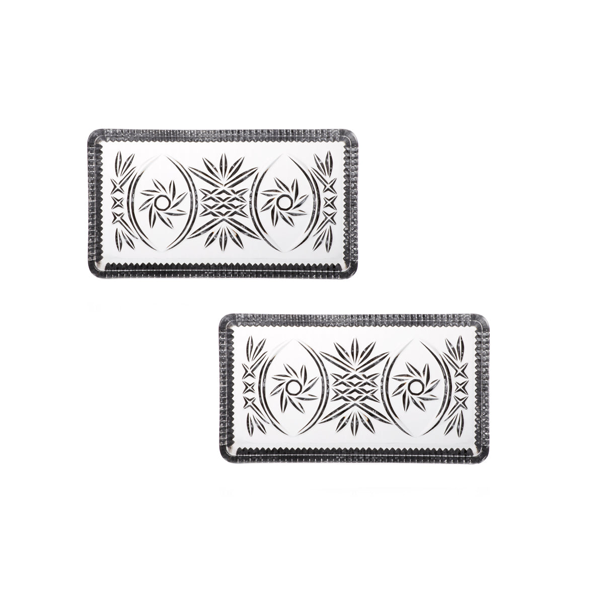 Butterplatte aus Bleikristall 2er Set 10x18cm