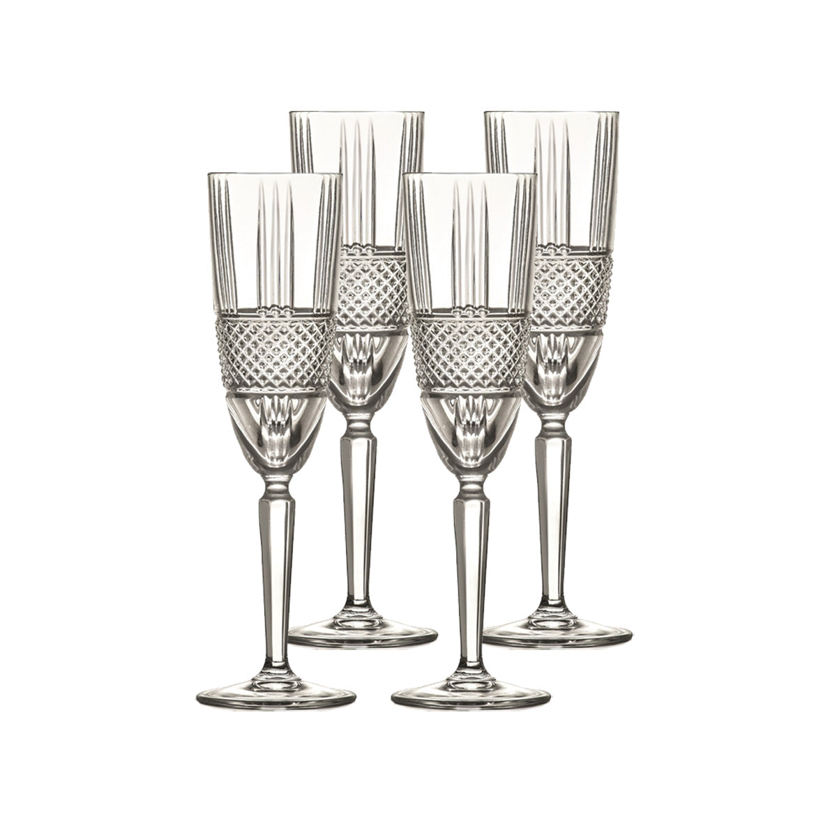 Sektglas Sektkelch Champagnerglas Brillante Retro Nostalgie 4er Set 190ml