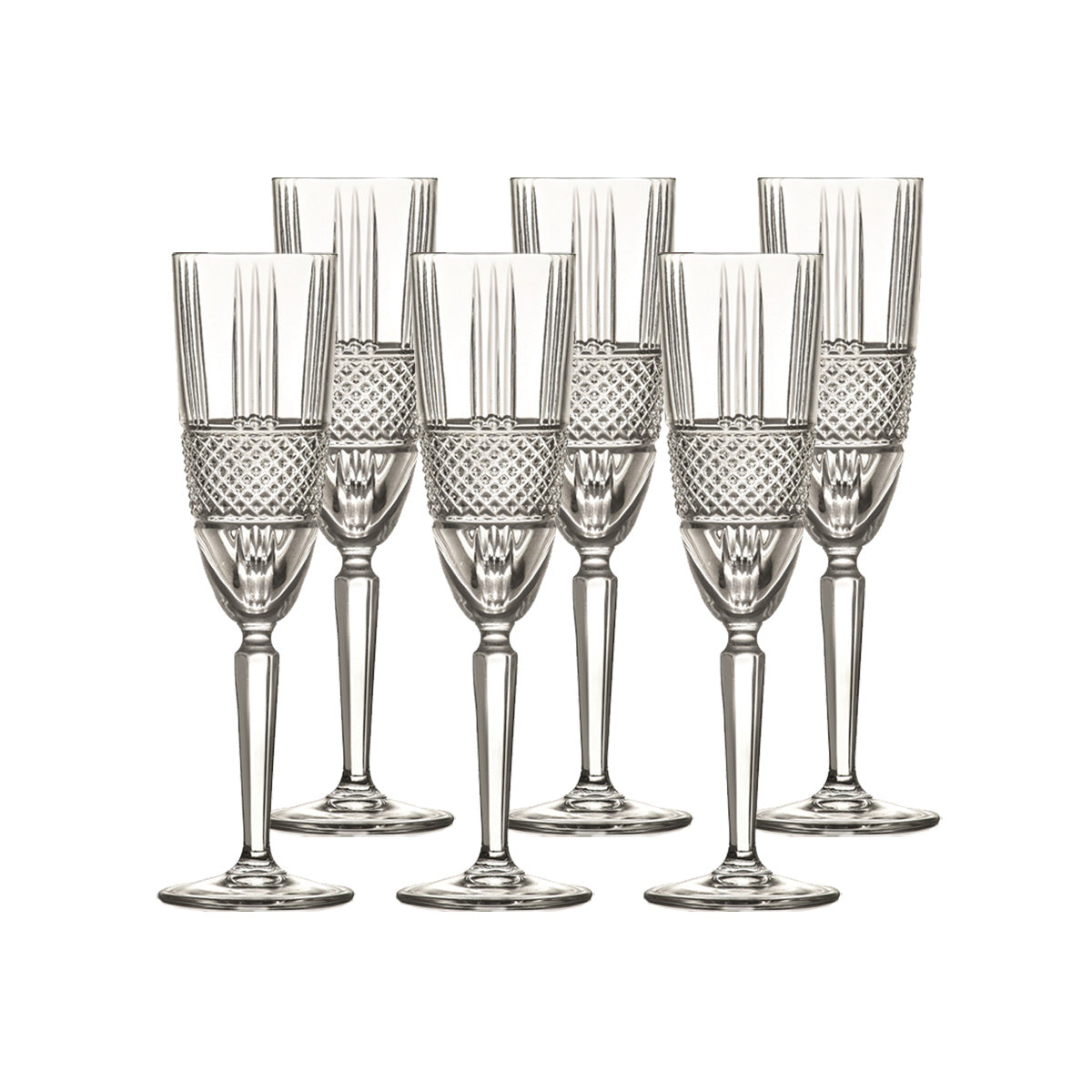 Sektglas Sektkelch Champagnerglas Brillante Retro Nostalgie 6er Set 190ml