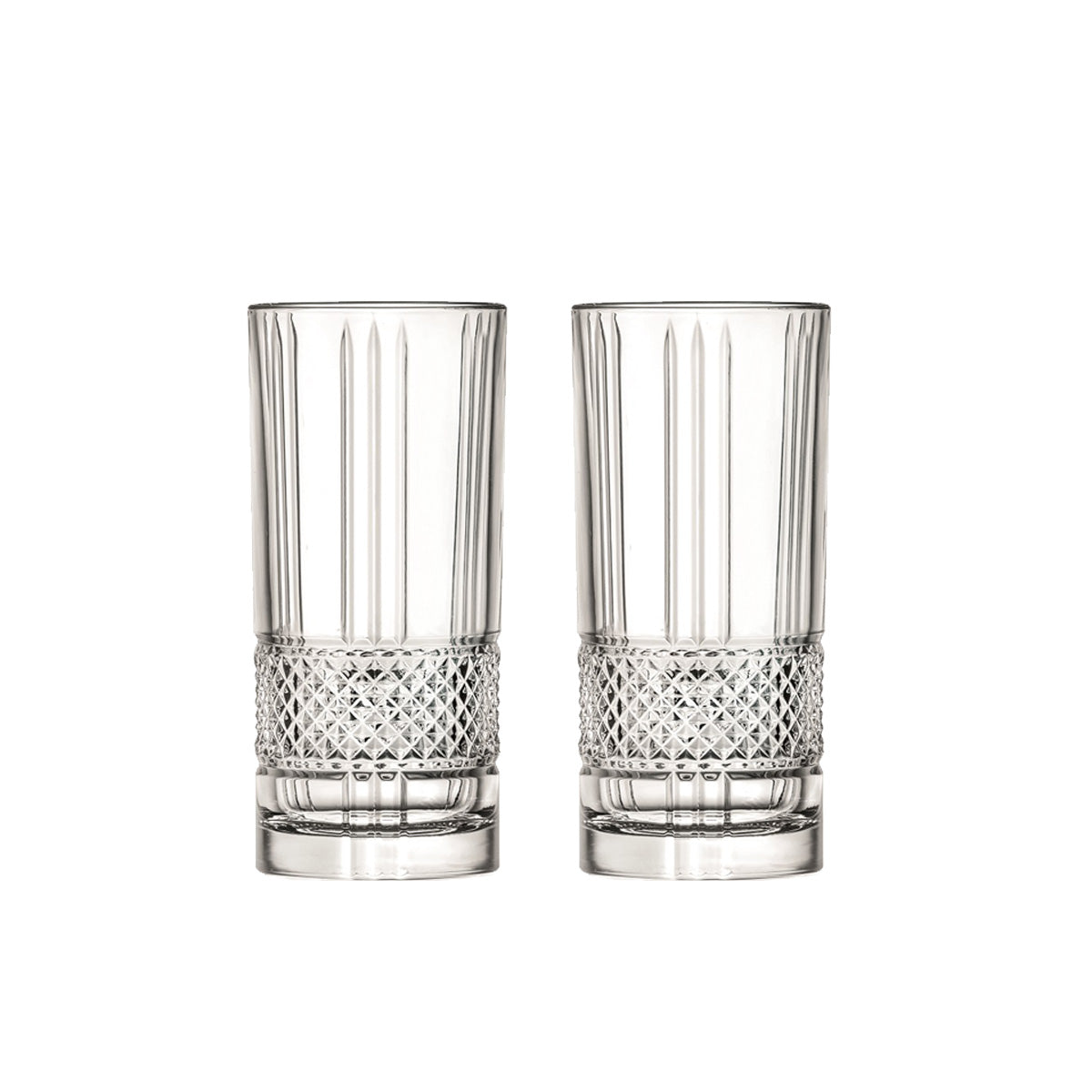 Trinkglas Longdrinkbecher Brillante Retro Nostalgie 2er Set 370ml