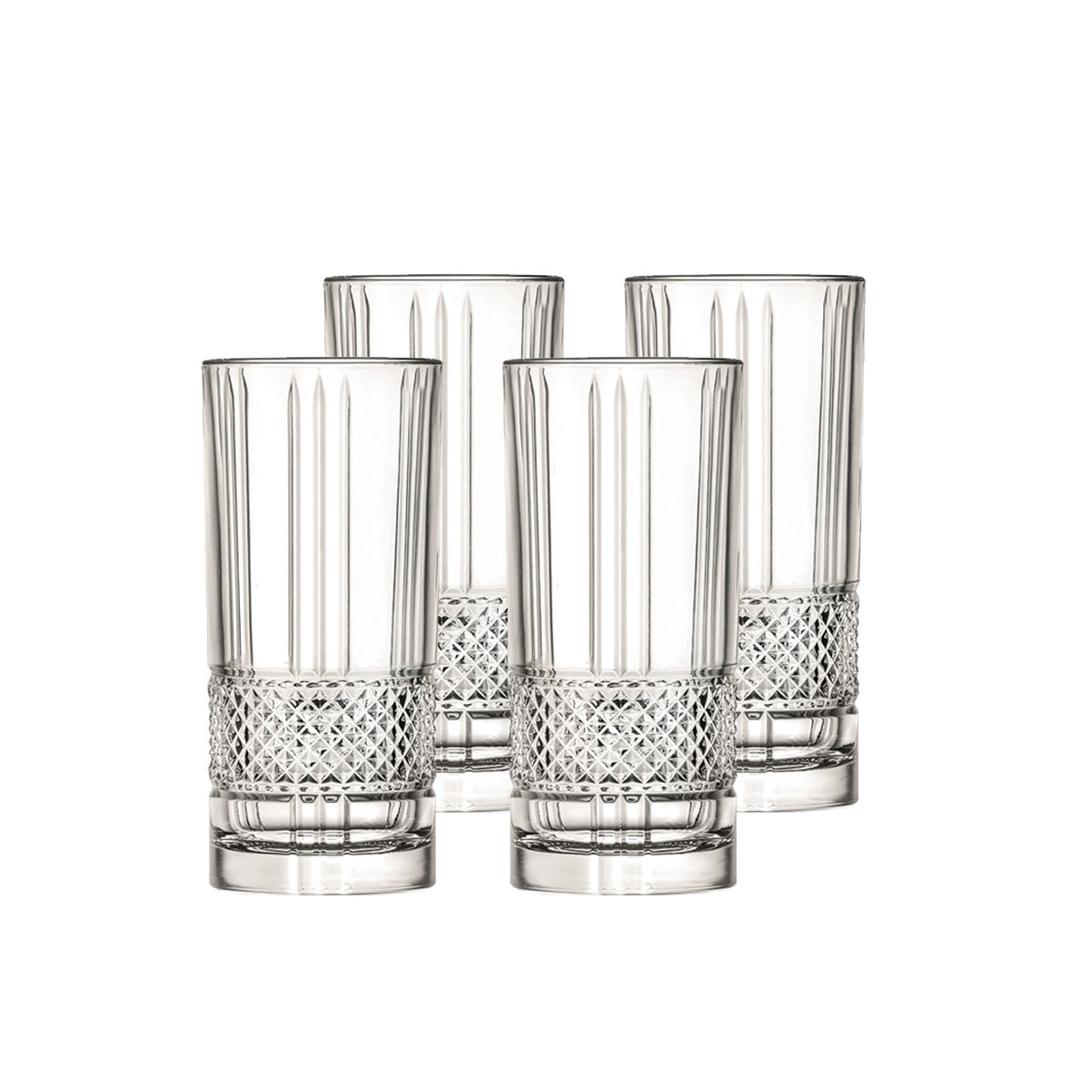 Trinkglas Longdrinkbecher Brillante Retro Nostalgie 4er Set 370ml