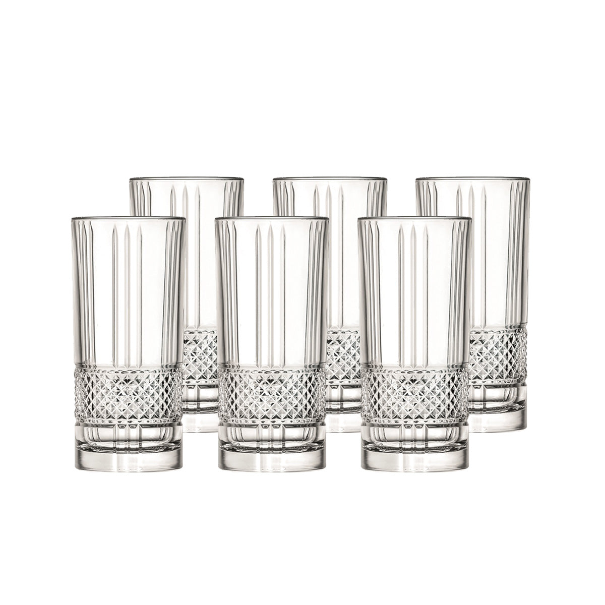 Trinkglas Longdrinkbecher Brillante Retro Nostalgie 6er Set 370ml