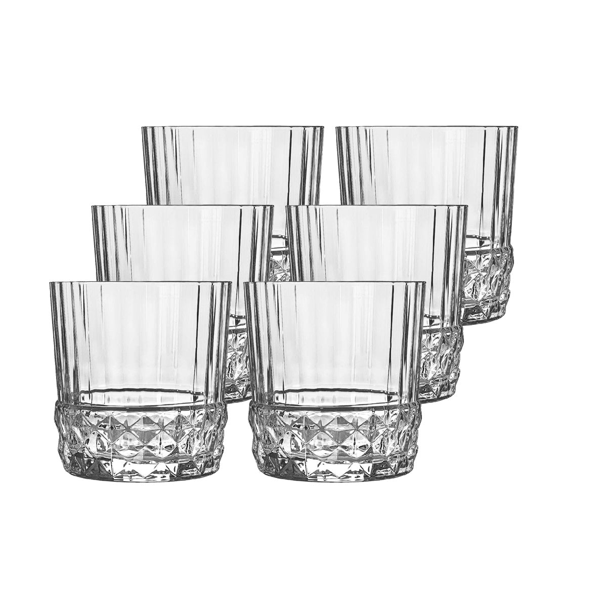 Whiskyglas Becher Trinkglas Retro Vintage Kristallglas America 6er Set 380ml