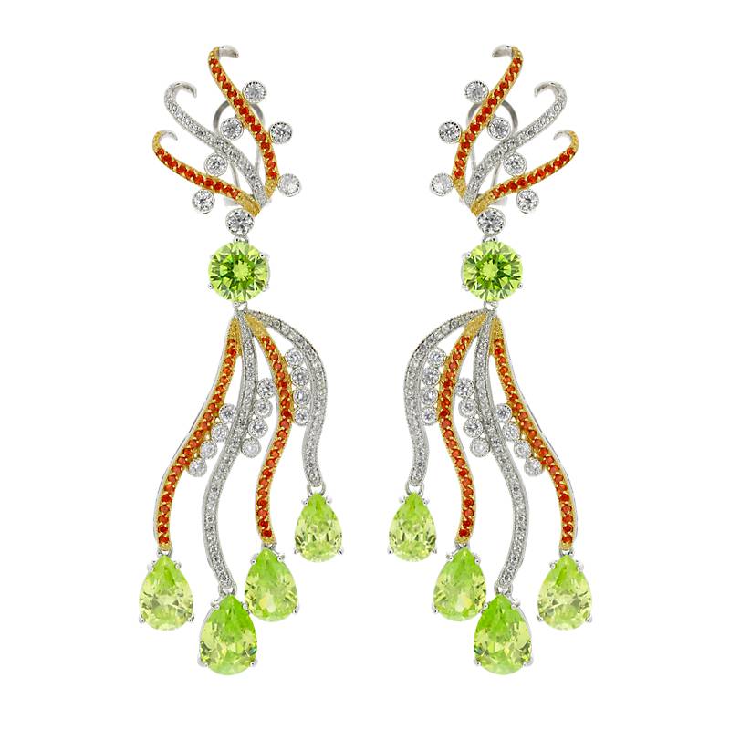 Ohrringe Pfau aus 925 Sterling Silber Schmuck für Damen Heat