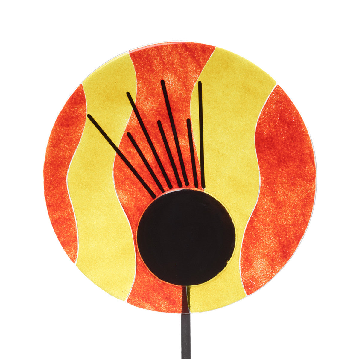 Gartenstecker Soller 30cm inkl. Stab rot-gelb Fusing-Glas