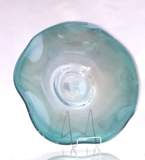 Glasschale aquamarine pearl Jozy Art Queen 45 cm