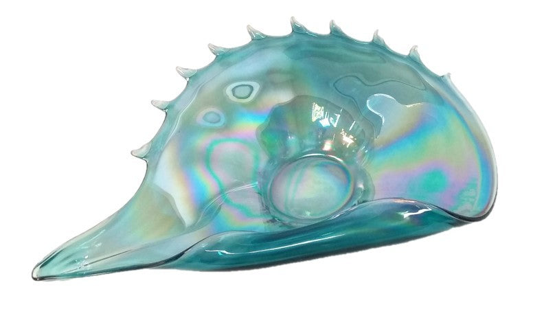Glasschale Muschel aquamarine pearl Jozy Art Queen 35 cm