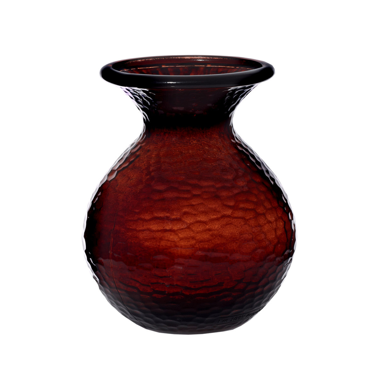 Glasvase Authentic 24,5cm braun Blumenvase rund Recycling-Glas