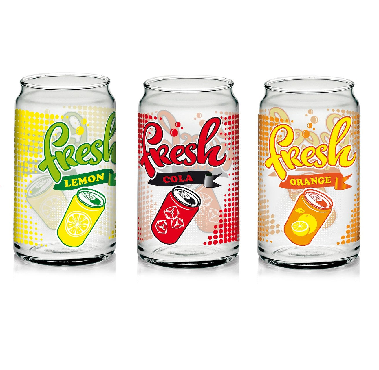 Limoglas Trinkbecher Lemon, Orange, Cola 450 ml