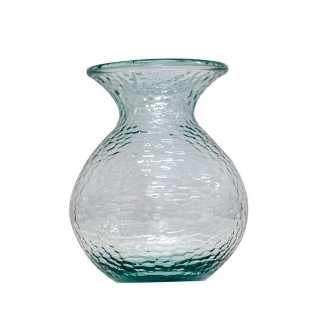 Glasvase Authentic 24,5cm naturell Blumenvase rund Recycling-Glas