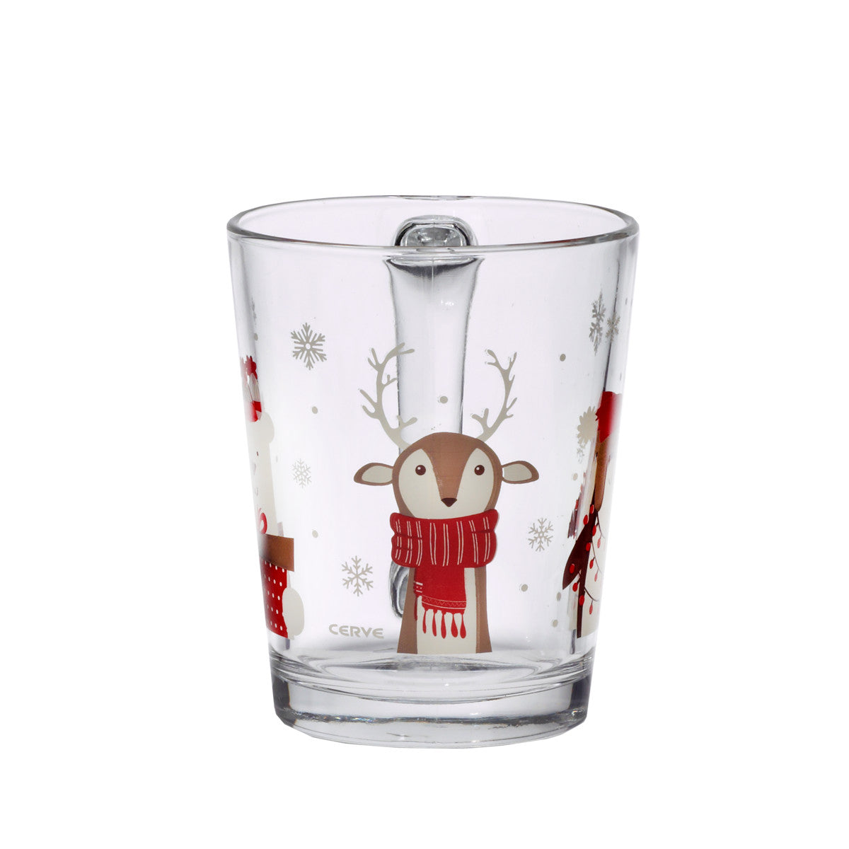 Glastasse Winter Friends Tiere Henkelbecher 310 ml