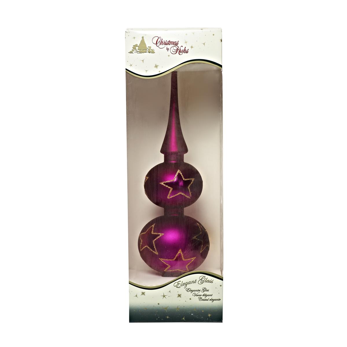 Baumspitze pink matt Sterne 33 cm