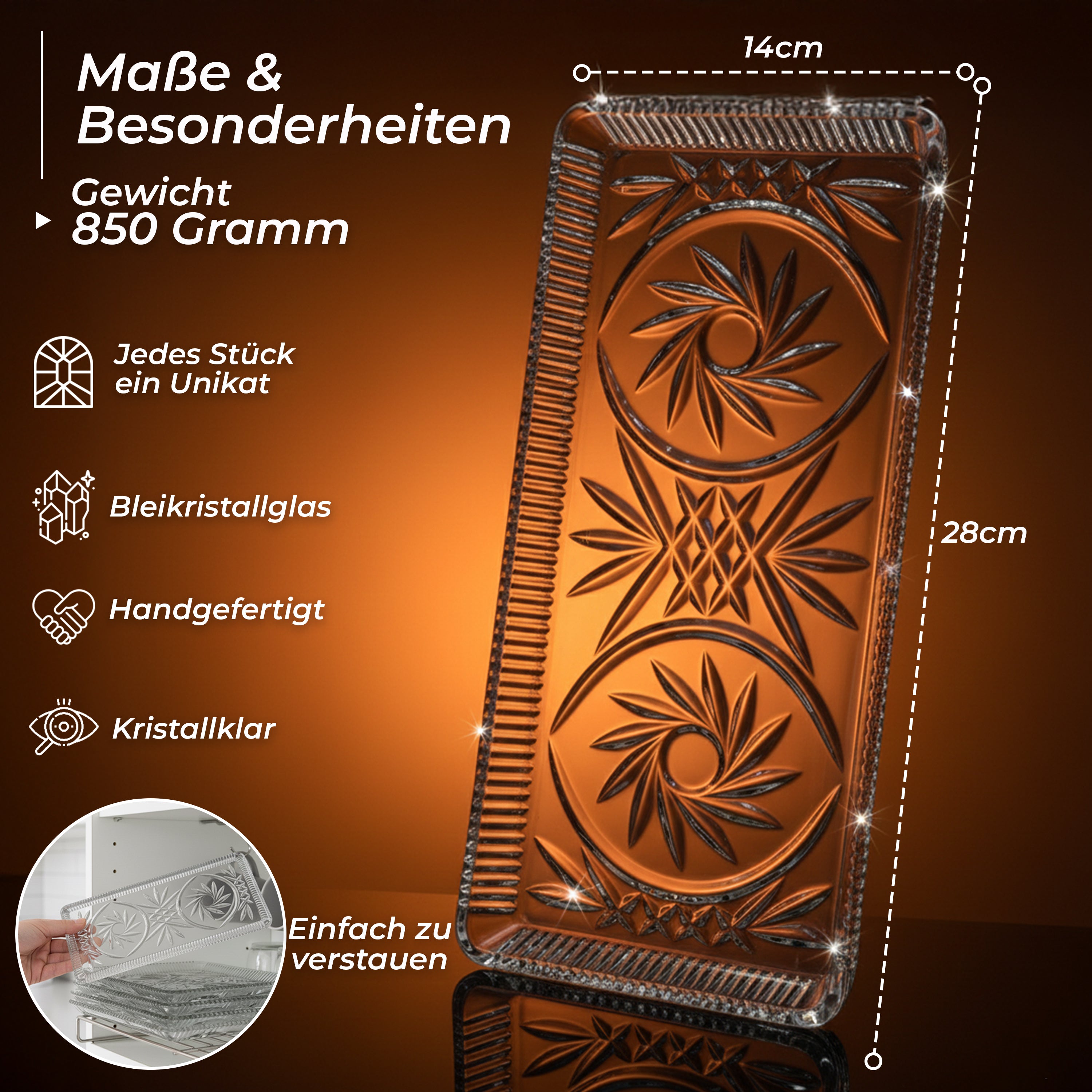 Platte aus Bleikristall 2er Set 28cm