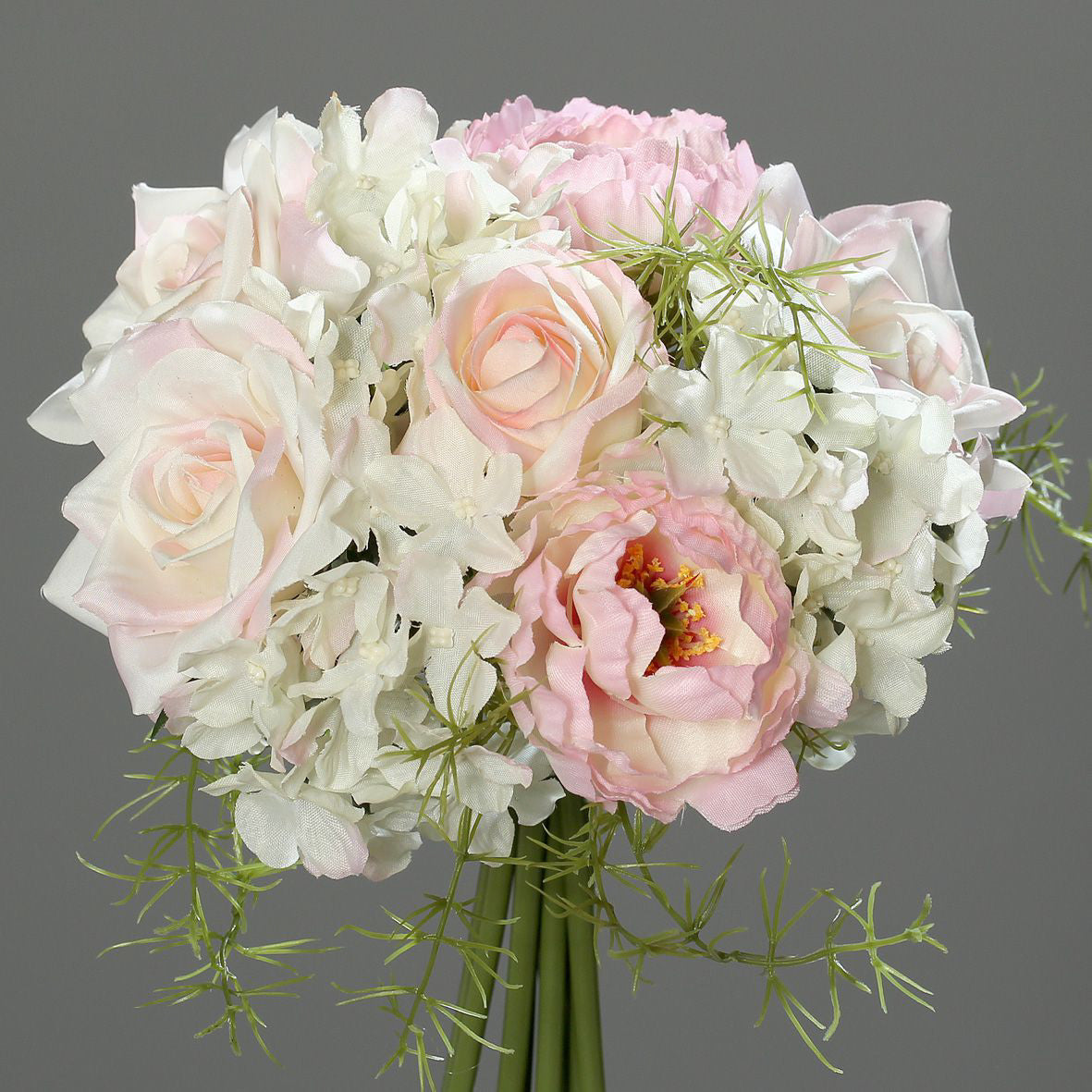 Kunstblume Rosen-Hortensien-Bouquet 20cm