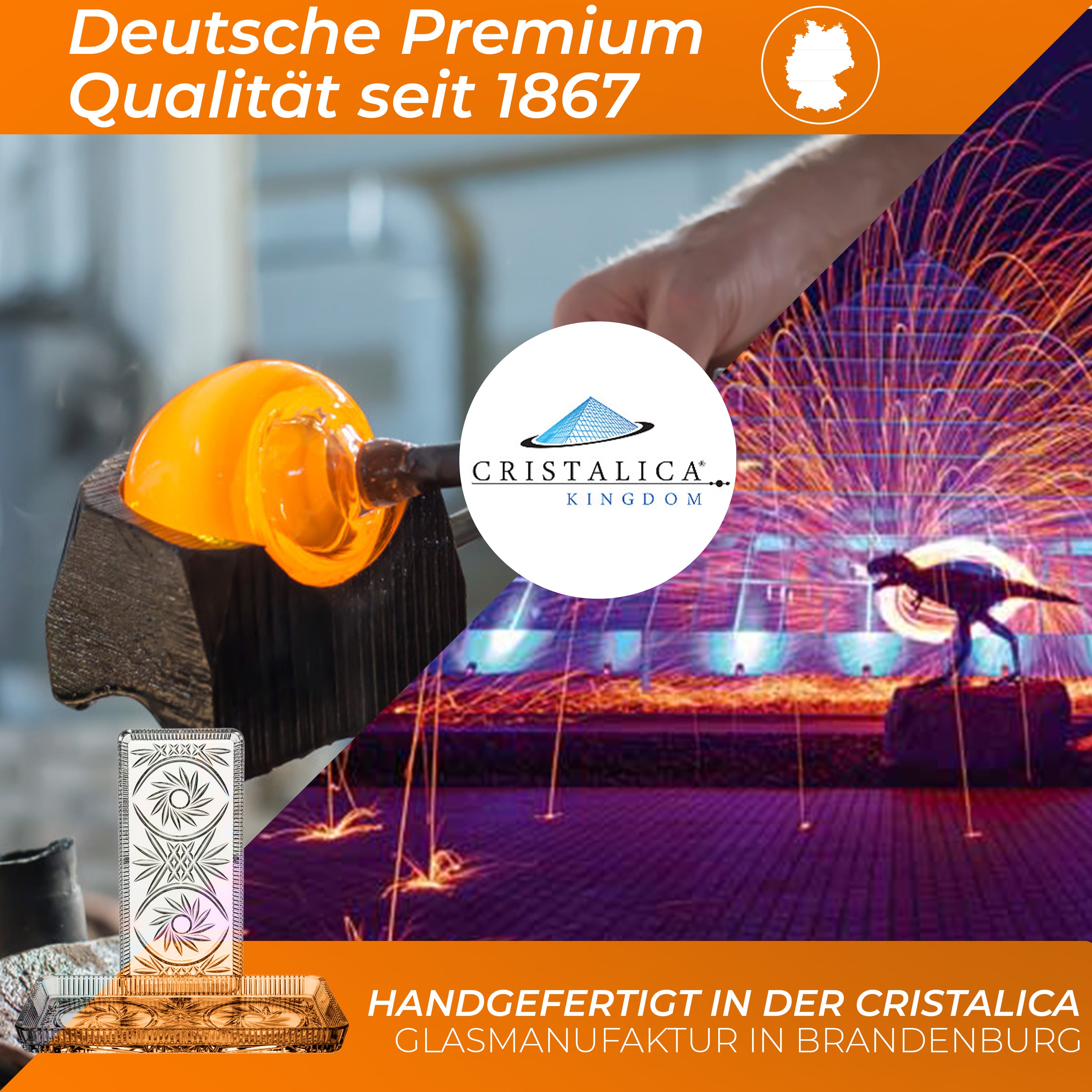 Platte aus Bleikristall 2er Set 28cm