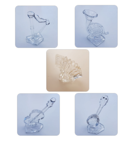 Glasfigur Musikinstrument Kristallglas klar Geschenk Musiker Hobby Sammeln 13cm