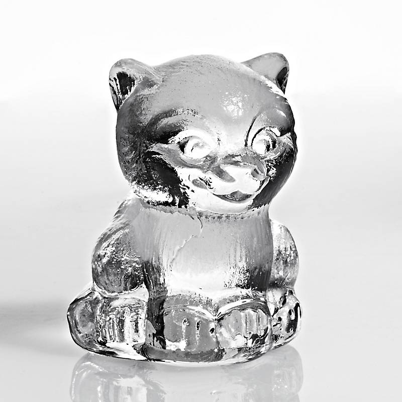 Figur Katze 5 cm, transparent, Glas