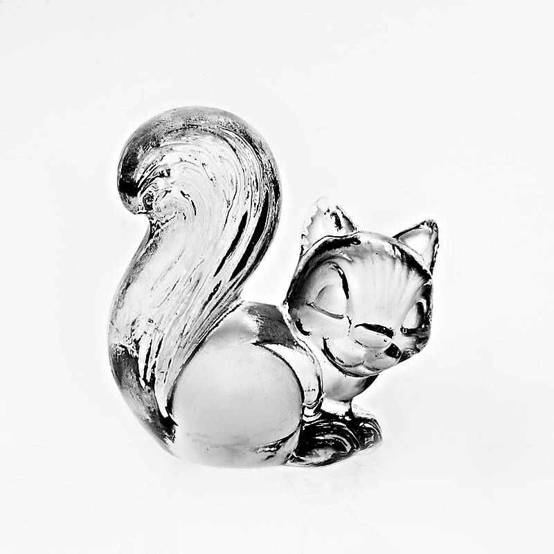 Figur Eichhörnchen 11cm, transparent, Glas