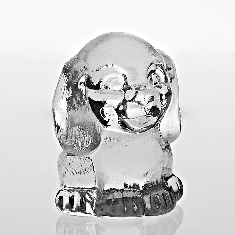 Figur Hund 9 cm, transparent, Glas