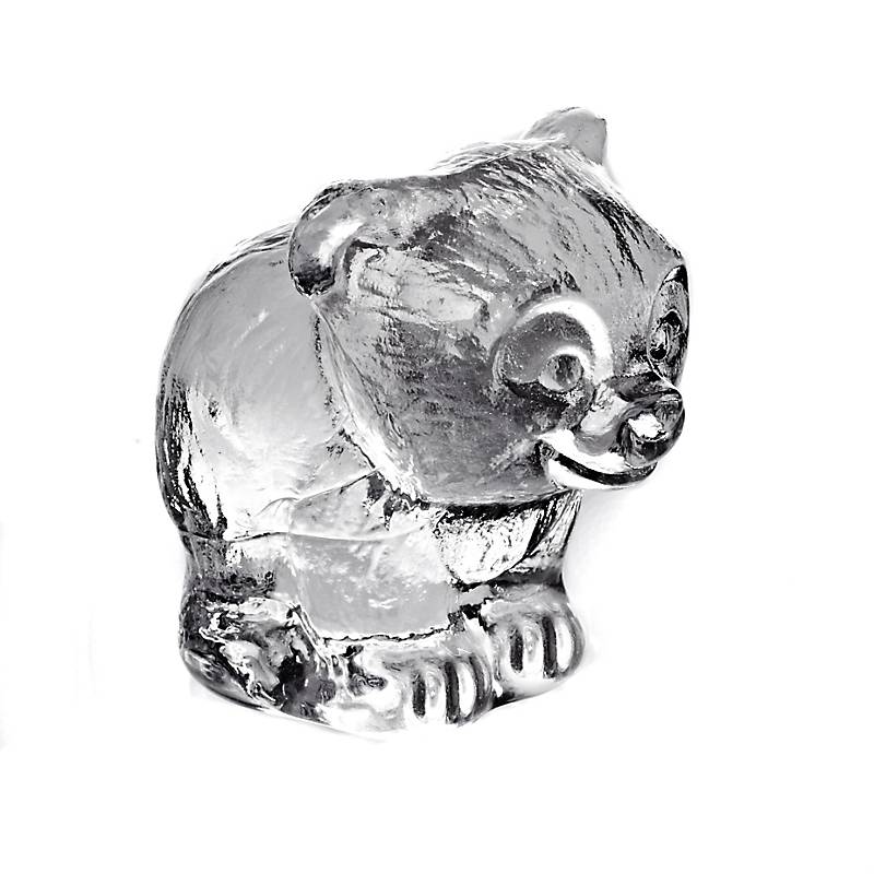 Figur Bär 9 cm, transparent, Glas