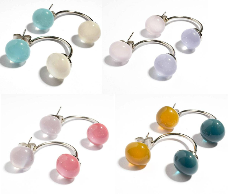 Ohrstecker mit 2 Glassteinen Fresh Opal