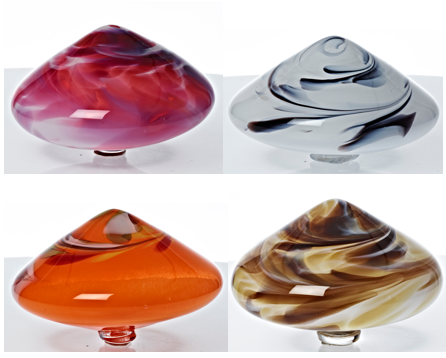 Schwimmkegel Gartenteich Wasserbecken Insel Dekoration Glas Handmade 14cm bunt