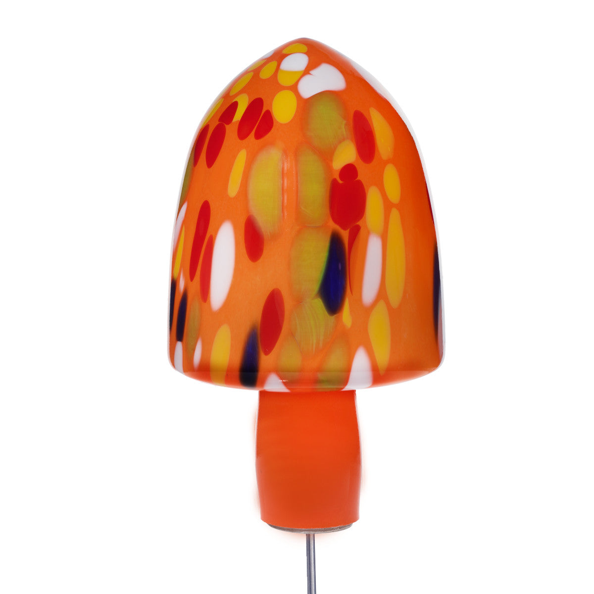 Glas-Hut-Pilz 33cm Gartenflair inkl. Stab, diverse Farben