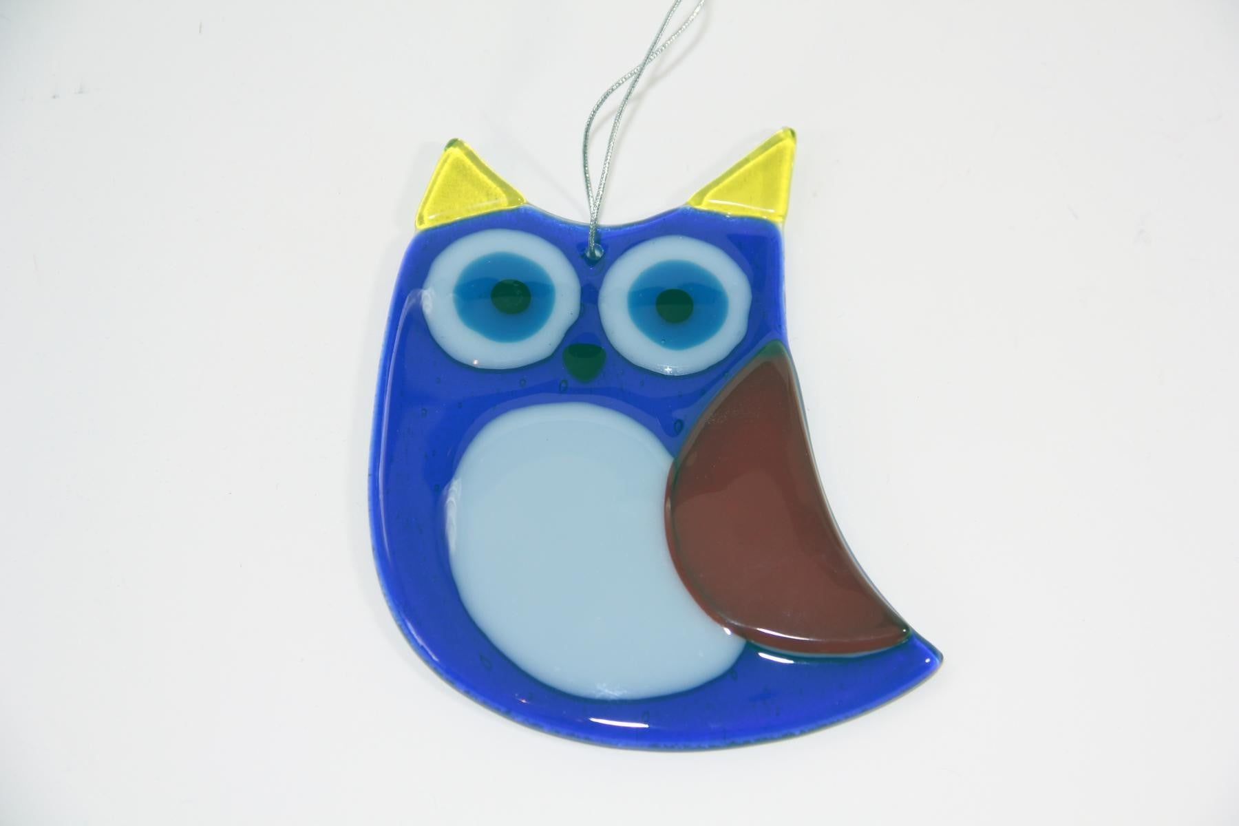 Glas Eule zum Hängen ca.12x11cm