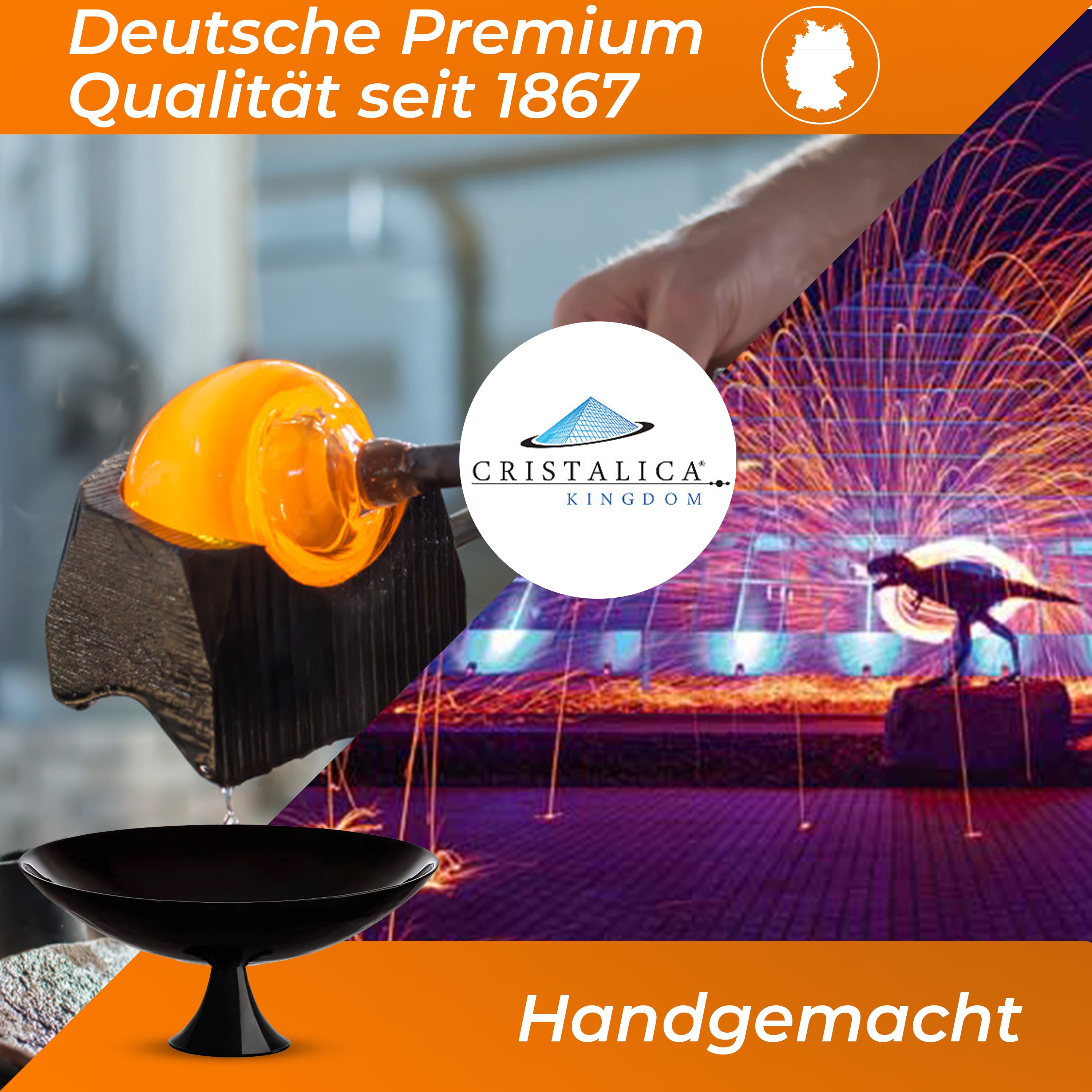 Schale auf Fuß "Night" (32,5cm)