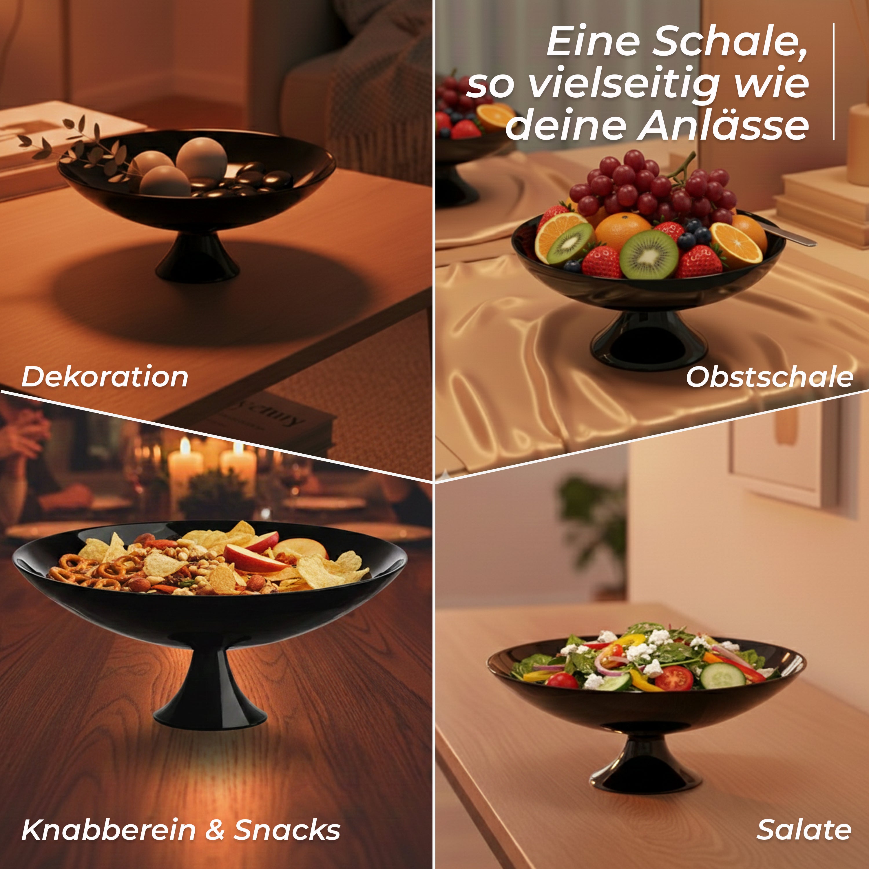 Schale auf Fuß "Night" (32,5cm)