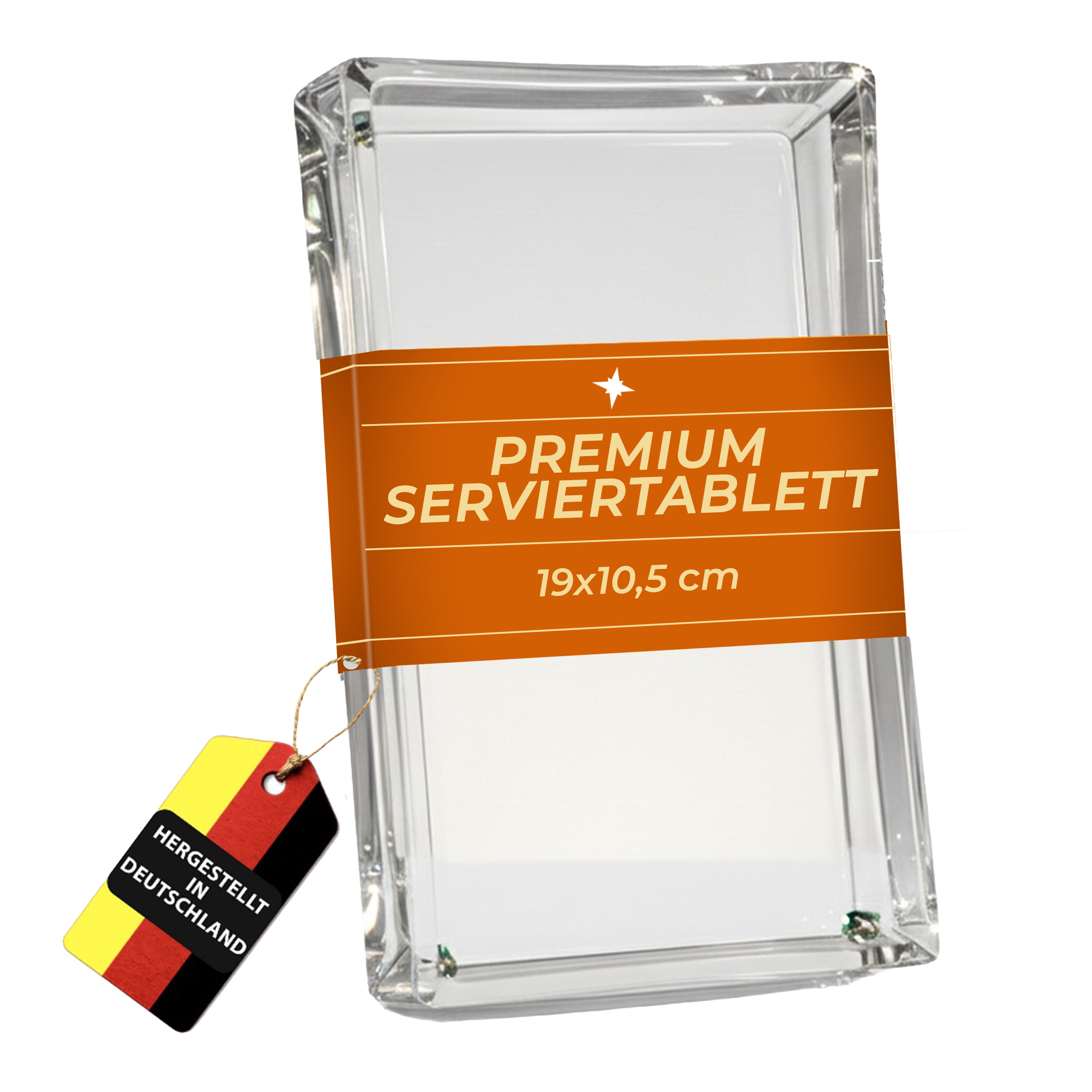 Butterplatte Loft 19x10cm Servierplatte Buffet Teller Kristallglas klar eckig