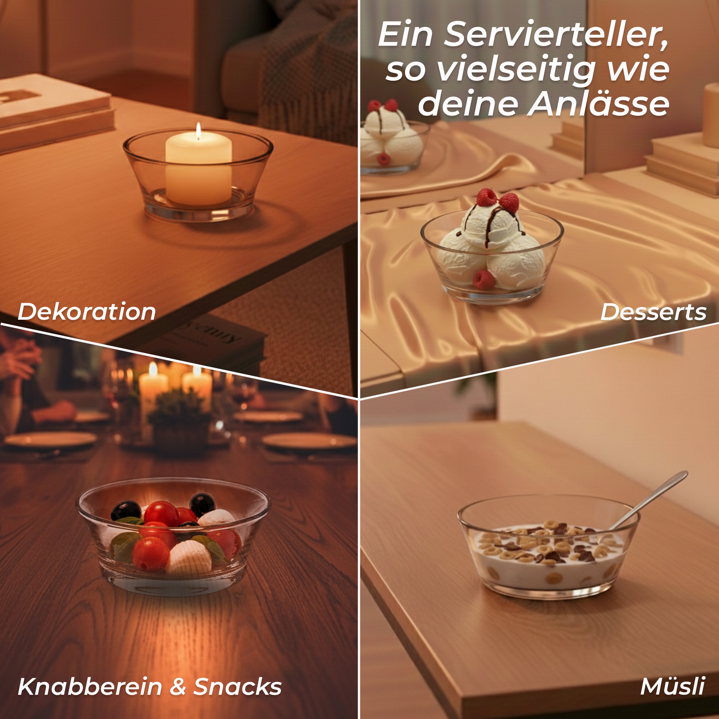 Müslischale Loft 12cm Schüssel Dessertschälchen Kompottschale Bleikristall klar
