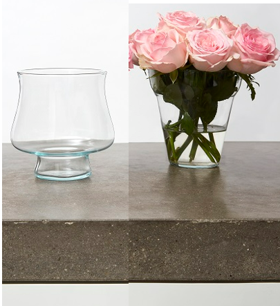 Blumenvase Glas Tischdekoration H 14 cm