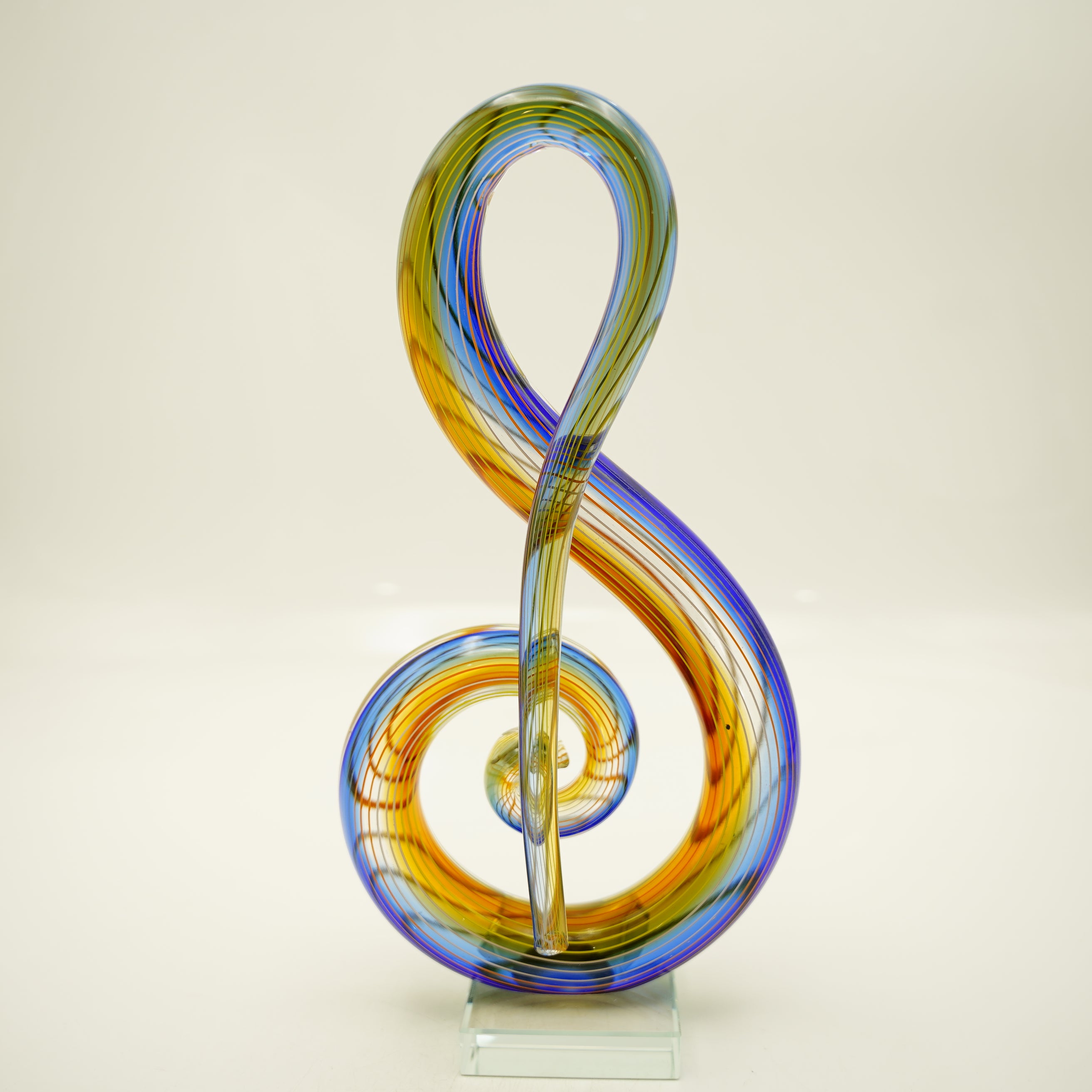 Glasskulptur Musik Symbol Höhe ca. 35cm Handarbeit