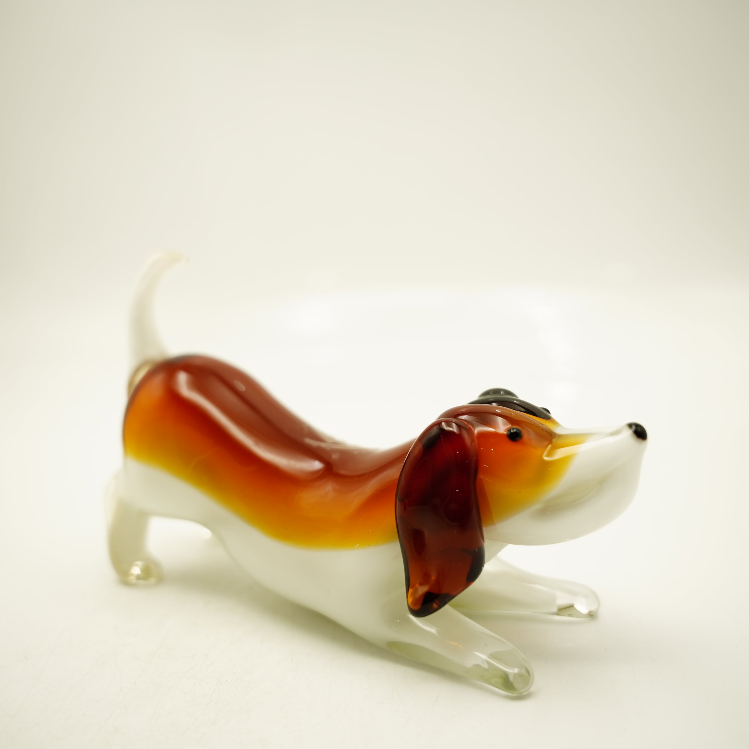 Glasfigur Hund Höhe ca. 12cm/ Länge ca. 20cm Handarbeit